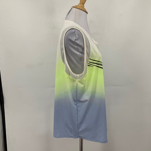 Lucky In Love Tank Top Womens XL Extra Large Wild Ombre Mesh Panel Sleeveless - Picture 6 of 13